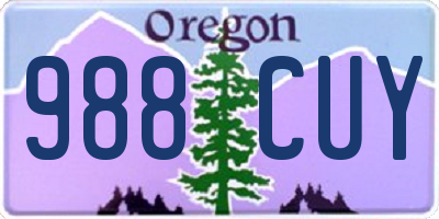 OR license plate 988CUY