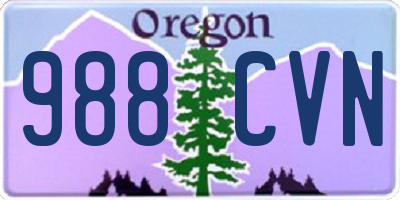 OR license plate 988CVN