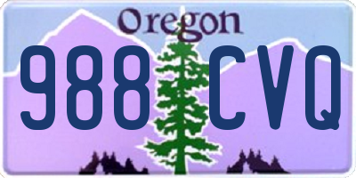 OR license plate 988CVQ