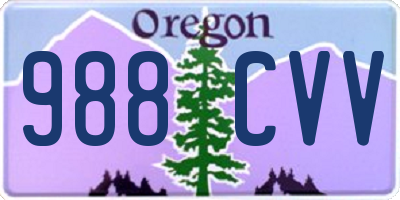 OR license plate 988CVV