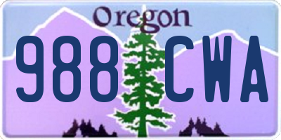 OR license plate 988CWA