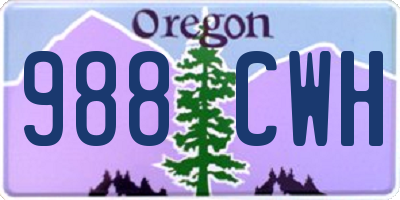 OR license plate 988CWH