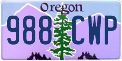 OR license plate 988CWP