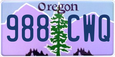 OR license plate 988CWQ