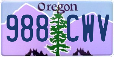 OR license plate 988CWV