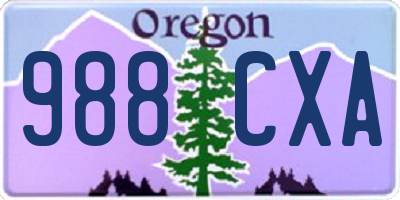 OR license plate 988CXA
