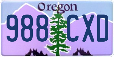 OR license plate 988CXD