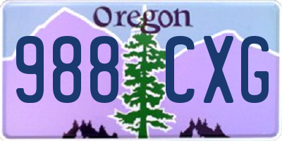 OR license plate 988CXG