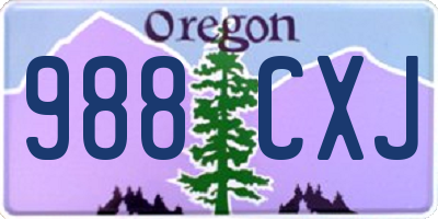 OR license plate 988CXJ