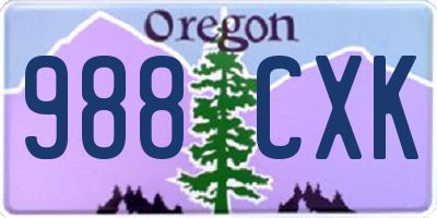 OR license plate 988CXK