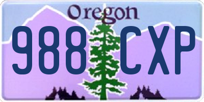 OR license plate 988CXP