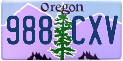 OR license plate 988CXV