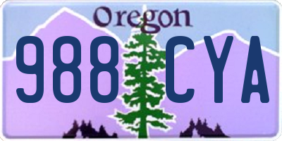 OR license plate 988CYA