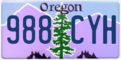 OR license plate 988CYH