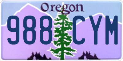 OR license plate 988CYM