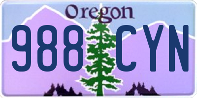 OR license plate 988CYN