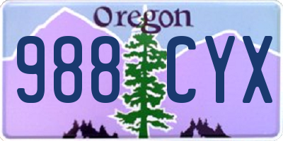 OR license plate 988CYX