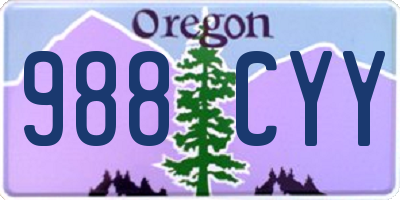 OR license plate 988CYY
