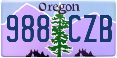 OR license plate 988CZB