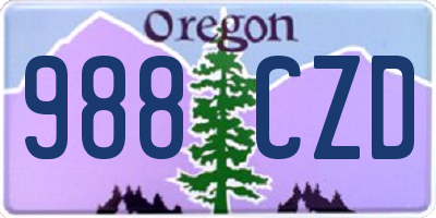 OR license plate 988CZD