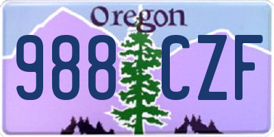 OR license plate 988CZF