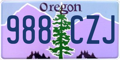 OR license plate 988CZJ