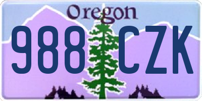 OR license plate 988CZK