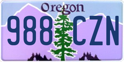 OR license plate 988CZN
