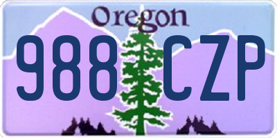 OR license plate 988CZP