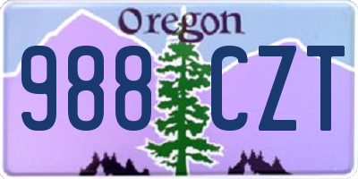 OR license plate 988CZT