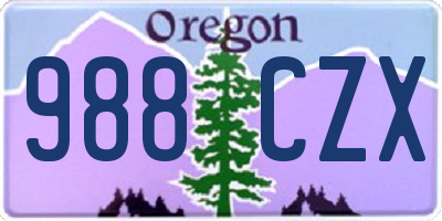 OR license plate 988CZX