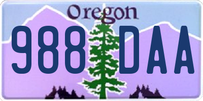 OR license plate 988DAA