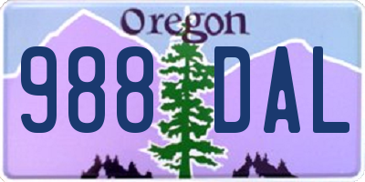 OR license plate 988DAL