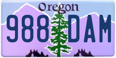 OR license plate 988DAM