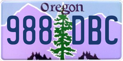 OR license plate 988DBC