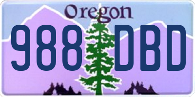 OR license plate 988DBD