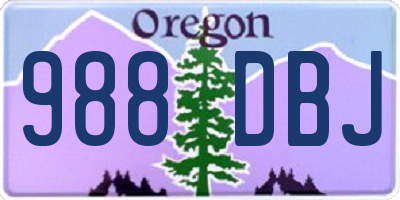 OR license plate 988DBJ
