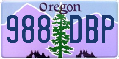 OR license plate 988DBP