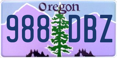 OR license plate 988DBZ