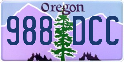 OR license plate 988DCC