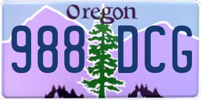 OR license plate 988DCG