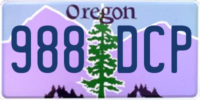 OR license plate 988DCP