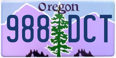 OR license plate 988DCT