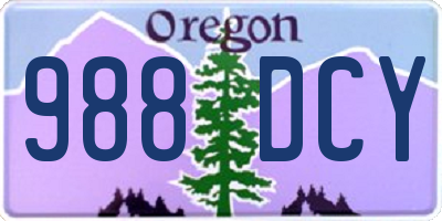 OR license plate 988DCY