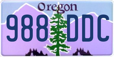 OR license plate 988DDC