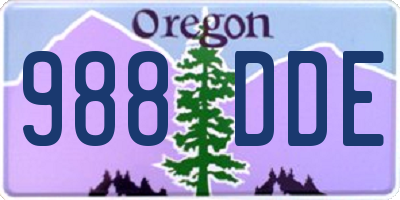 OR license plate 988DDE