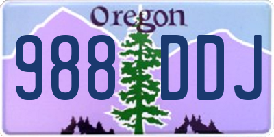 OR license plate 988DDJ