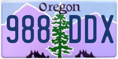 OR license plate 988DDX