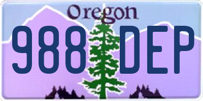 OR license plate 988DEP