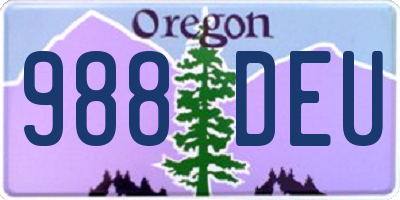 OR license plate 988DEU